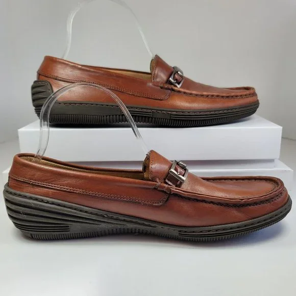 Cable Co Pebbled Leather Buckle Accent Loafers - Picture 2 of 7